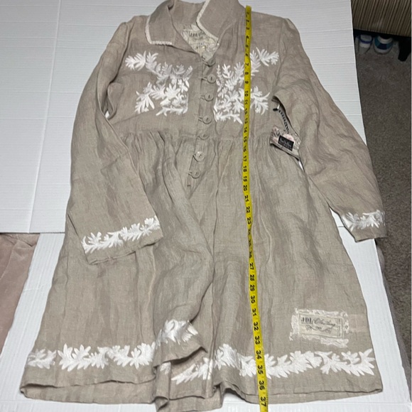 Jeanne D’Arc Living 100% Linen Baby Doll Shirt Dress - Picture 13 of 14